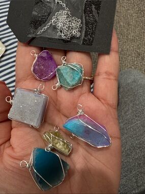 Silver Gemstone interchangeable pendants